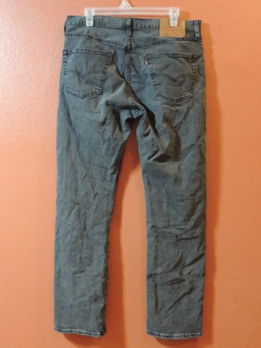 Levi 501 Jeans Y2K Men 34x32 Fade Black Large E Pockets Button Fly Denim Jeans